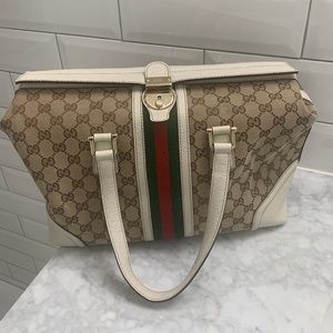 GUCCI Treasure Boston bag canvas leather